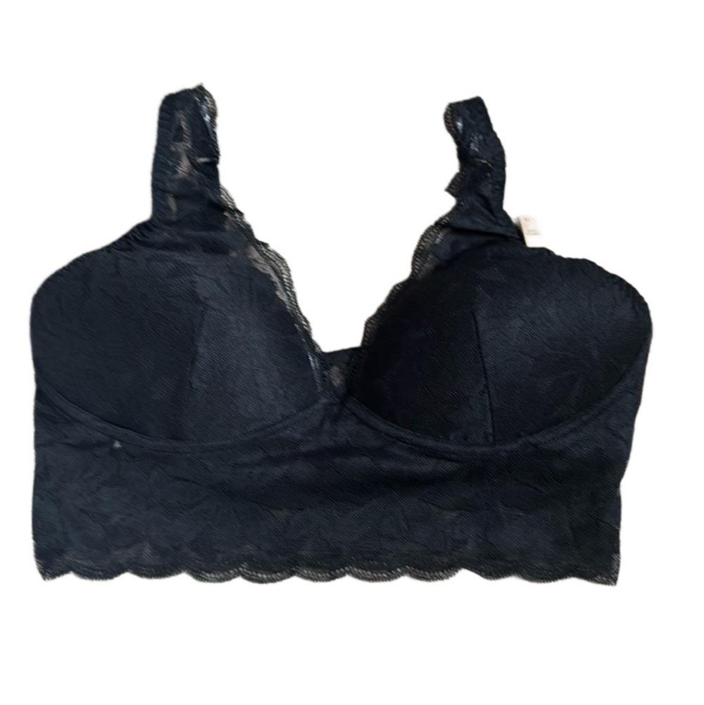 NWT Victoria's Secret Pink Medium Lightly Lined Allover Lace Bralette Bra Black